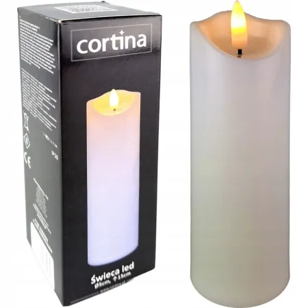 Wkład led do zniczy Cortina Płomień 15 cm Biała EFEKT PŁOMIENIA NA BATERIE