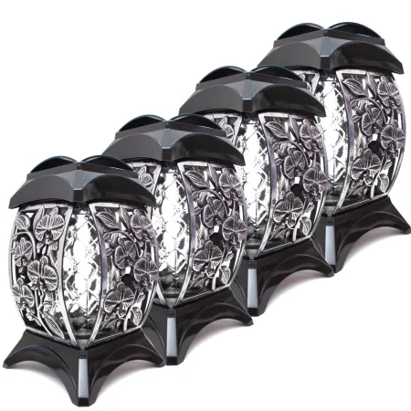 Zestaw 4 eleganckich czarnych zniczy ozdobnych kapliczki na cmentarz grób