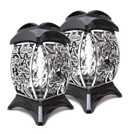 Zestaw 2 eleganckich czarnych zniczy ozdobnych kapliczki na cmentarz grób