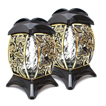 Zestaw 2 eleganckich czarnych zniczy ozdobnych kapliczki na cmentarz grób