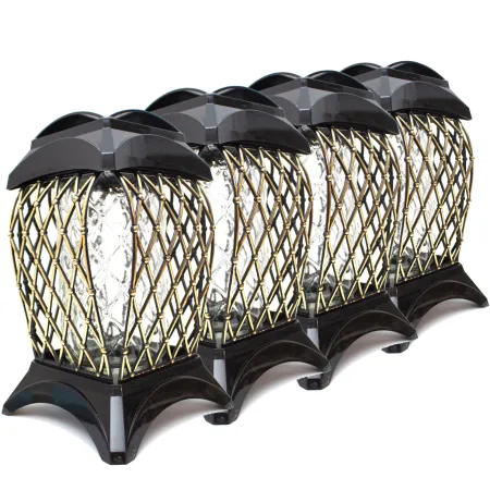 Zestaw 4 eleganckich czarnych zniczy ozdobnych kapliczki na cmentarz grób