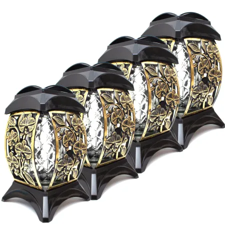 Zestaw 4 eleganckich czarnych zniczy ozdobnych kapliczki na cmentarz grób