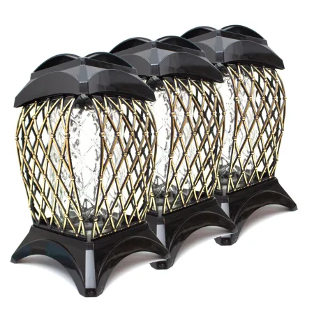 Zestaw 3 eleganckich czarnych zniczy ozdobnych kapliczki na cmentarz grób