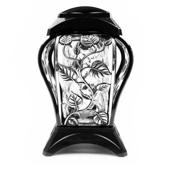 Zestaw 2 eleganckich czarnych zniczy ozdobnych kapliczki na cmentarz grób