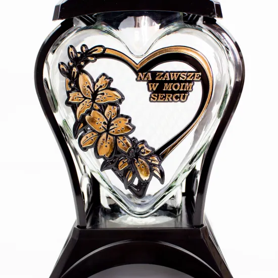 Zestaw 3 eleganckich czarnych zniczy ozdobnych kapliczki na cmentarz grób