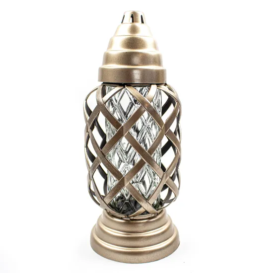 Elegancki złoty Ozdobny znicz kapliczka znicz na cmentarz grób