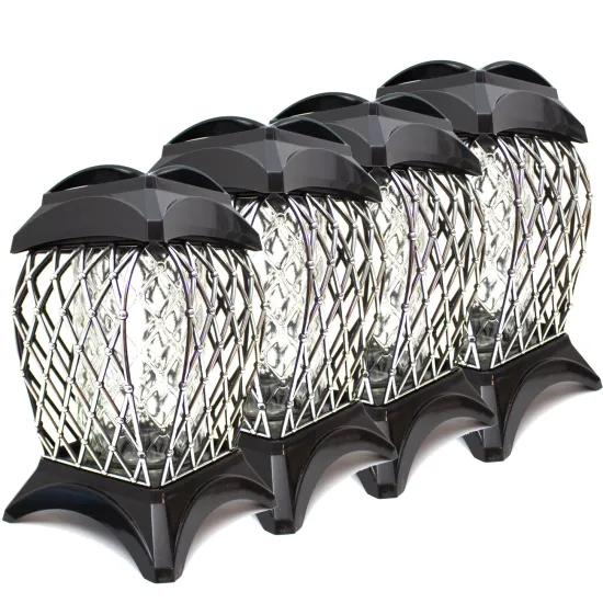 Zestaw 4 eleganckich czarnych zniczy ozdobnych kapliczki na cmentarz grób