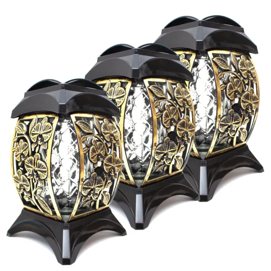 Zestaw 3 eleganckich czarnych zniczy ozdobnych kapliczki na cmentarz grób