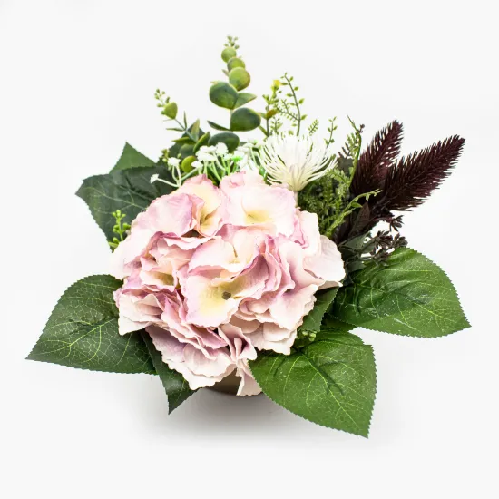 Stroik wiązanka na cmentarz grób kompozycja Hortensja z kwiatów sztucznych