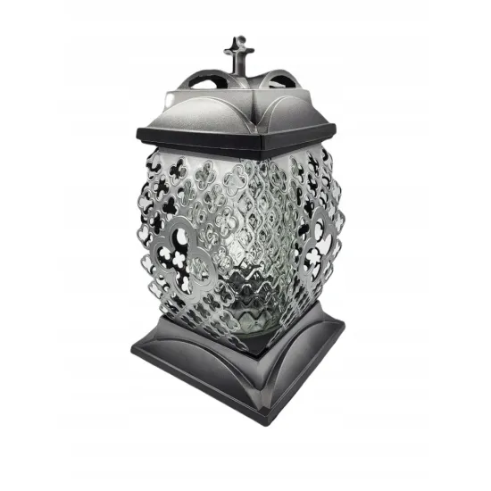 Elegancki ażurowy srebrny znicz ozdobny kapliczki znicz na cmentarz grób