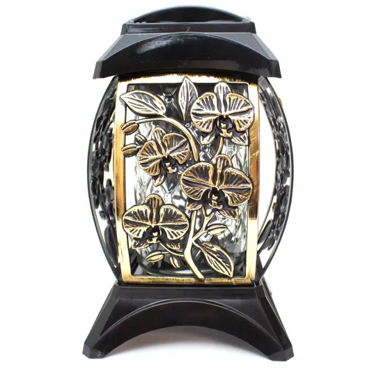 Zestaw 3 eleganckich czarnych zniczy ozdobnych kapliczki na cmentarz grób