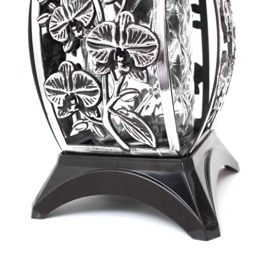 Zestaw 3 eleganckich czarnych zniczy ozdobnych kapliczki na cmentarz grób