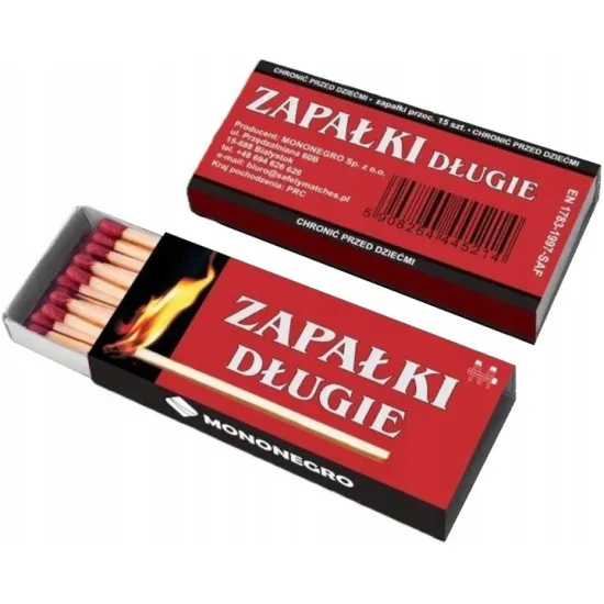 Zapałki długie zniczowe 9cm IDEALNE do kominka grilla świec ZNICZY