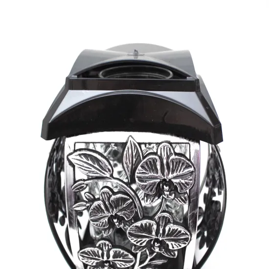 Zestaw 4 eleganckich czarnych zniczy ozdobnych kapliczki na cmentarz grób