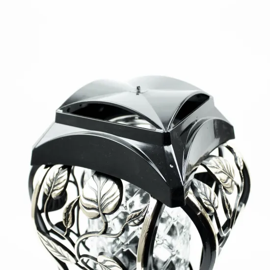 Zestaw 4 eleganckich czarnych zniczy ozdobnych kapliczki na cmentarz grób