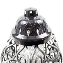 Zestaw 2 Eleganckich zniczy wazon ze srebrnym zdobieniem Lampion Pamięci