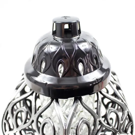 Zestaw 2 Eleganckich zniczy wazon ze srebrnym zdobieniem Lampion Pamięci