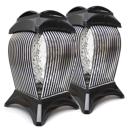 Zestaw 2 eleganckich czarnych zniczy ozdobnych kapliczki na cmentarz grób