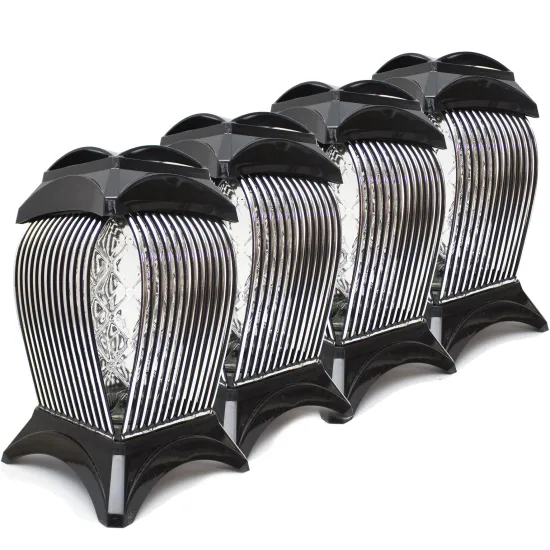 Zestaw 4 eleganckich czarnych zniczy ozdobnych kapliczki na cmentarz grób