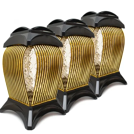 Zestaw 3 eleganckich czarnych zniczy ozdobnych kapliczki na cmentarz grób